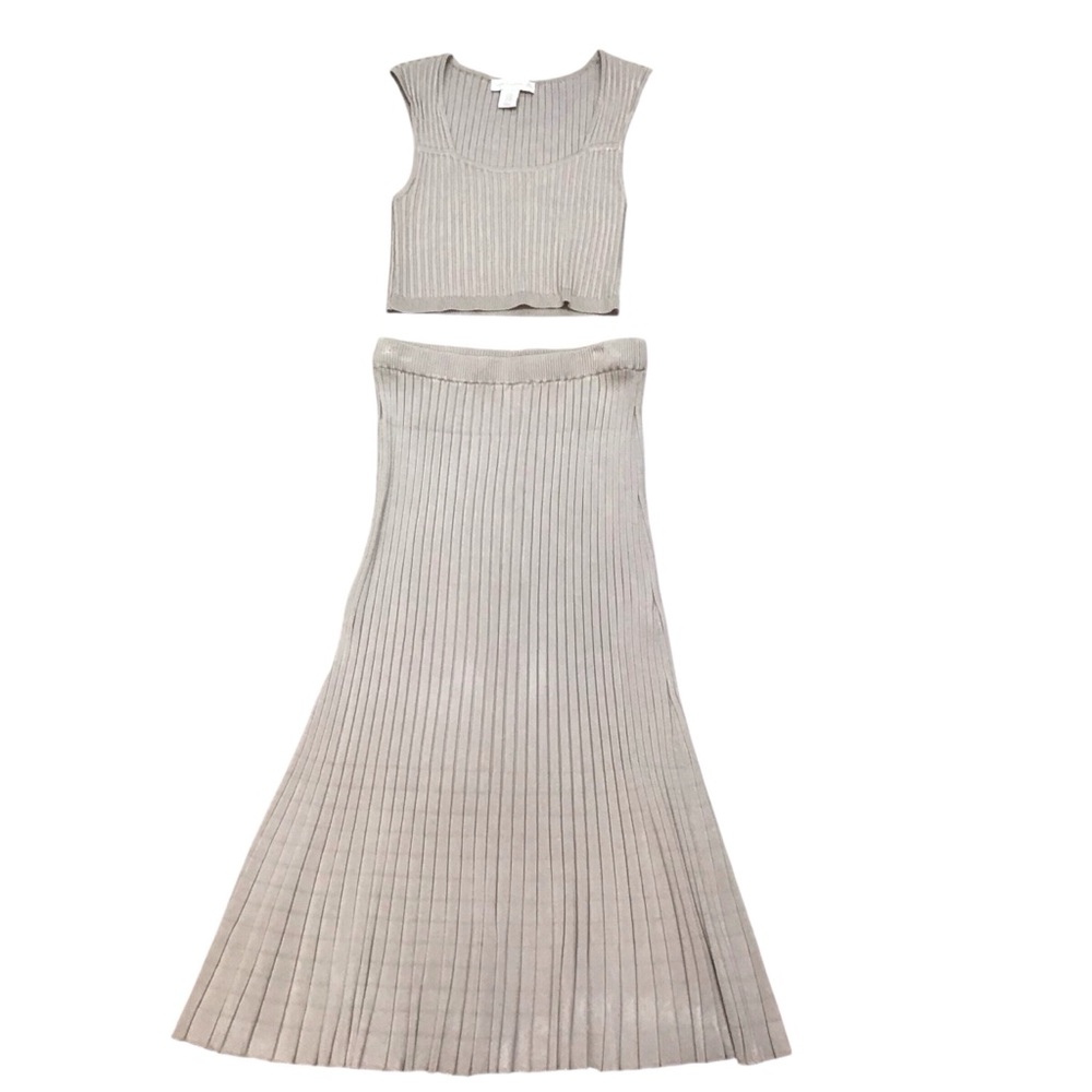 House of Harlow 1960 Ribbed Beige skirt set XS